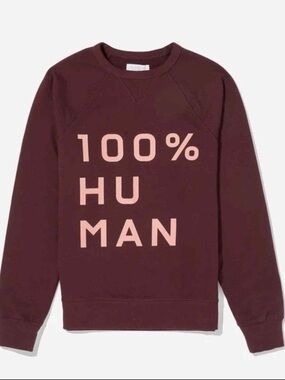 Everlane 100% Human Graphic Crewneck Sweatshirt - Burgundy/Maroon L